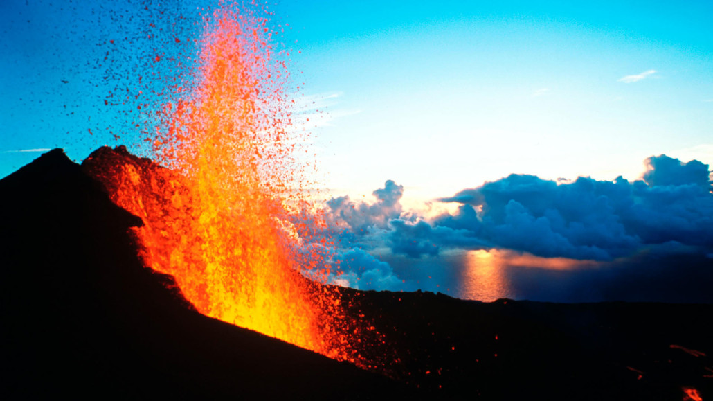 Volcano Piton de la Fournaise, 1998 eruption. Reunion Island